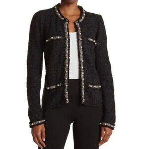 Love Token Pearl Cardigan size Small wool blend metallic